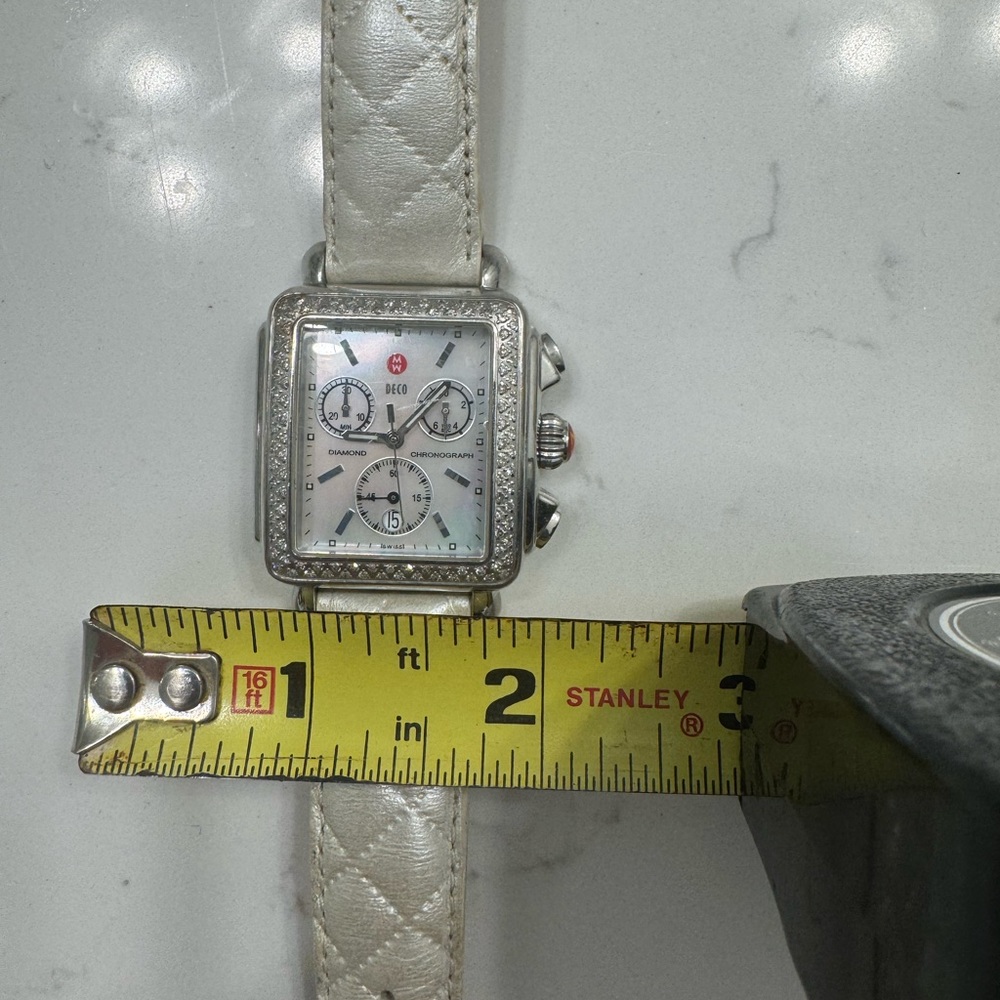 Michele Deco Mid Diamond Watch Head and band - Picture 8 of 9